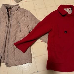 2 Zara Kids coats: pea coat and light puffer jacket